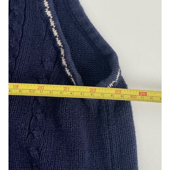 VTG Northern Reflections Fall Scarecrow Sweater Vest Navy Zip Front extra large - Picture 9 of 10